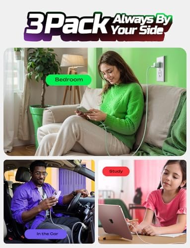 LISEN USB C to USB C Cable 5-Pack – Premium Fast Charging Solution with 60 W Power Delivery, Versatile Lengths (3.3 FT, 6.6 FT, 10 FT) for i Phone 16, i Pad Mini 6/Pro, Mac Book Pro 2020 & Samsung S23 – Durable, High-Speed Connectivity for All Your Devices