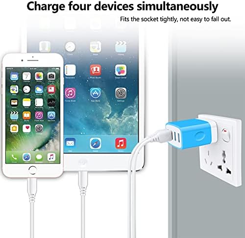 Ultra-Fast Multi-Port USB Charger for i Phone 16 & Samsung Galaxy – 4.8 A Power Adapter Wall Plug for Rapid Device Charging – Compact Cube Design with Enhanced Safety Features for Home & Travel Use