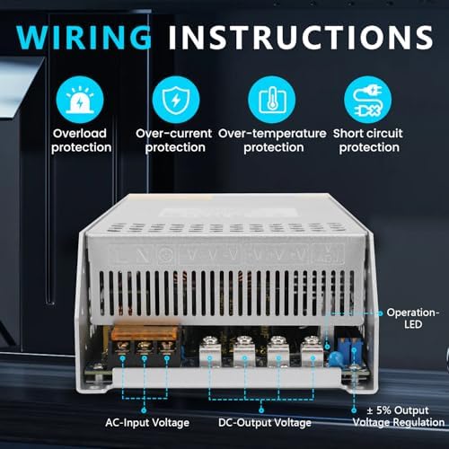 High-Efficiency 600 W 24 V AC to DC Power Supply – 25 A Versatile Switching Adapter for LED Strips, Motors, CCTV Systems, and 3 D Printers – Durable and Reliable Performance for All Your Power Needs
