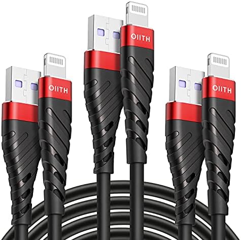 MFi Certified 6 Ft Lightning Charging Cable for i Phone – 3 Pack Fast Charging USB Cord, Durable Design for Enhanced Compatibility with i Phone 12/11/XS/Max/XR/X/8/8 P/7 P/6 & i Pad – Seamless Power-Up Experience