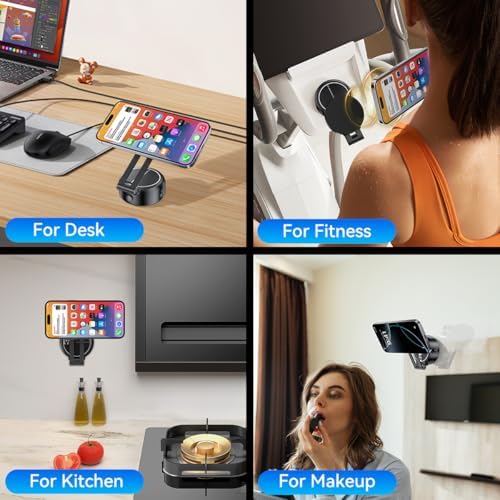 Electric Vacuum Magnetic Suction Phone Holder,XO Adjustable and Foldable Car Mount,Strong Magnetic Car Phone Holder for iPhone16/15/14/13/12,for Shower/Car/Mirror(Light Grey – Enhanced Compatibility and Speed