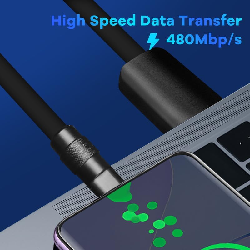 Revolutionary 8.5 FT Samurai Edition USB-C Cable – Ultra-Durable Black Chubby Design for 240 W Fast Charging, Perfectly Compatible with i Phone 16/15, i Pad, Mac Book & Galaxy Series, Stylish Silicone Build for Everyday Reliability and Optimal Performance