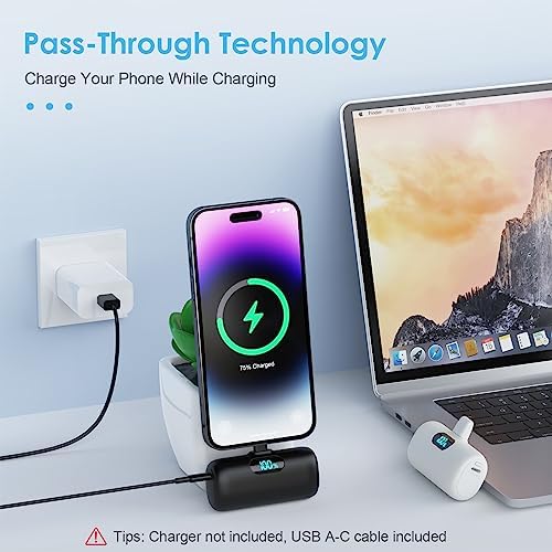 Dual Pack Mini Portable Power Banks for i Phone – 5000 m Ah PD Fast Charging Battery Pack, Ultra-Compact Design, Compatible with i Phone 14/13/12/11/XR/X/8 – Stylish and Reliable On-the-Go Charging Solution