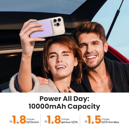 Magnetic 10000 m Ah Ultra-Slim Power Bank – 20 W Rapid Wireless Charger for i Phone 12/13/14/15 Pro Max – Compact & Lightweight Design with Enhanced Safety – Ideal for Quick On-the-Go Charging Solutions