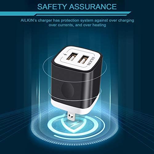 5-Pack Dual Port USB Wall Charger – Fast Charging Power Adapter Cube for i Phone 16, Samsung Galaxy, and More – Compact Travel Brick with Safety Features for Quick Device Charging and Enhanced Compatibility – Ideal for Home and On-the-Go Use