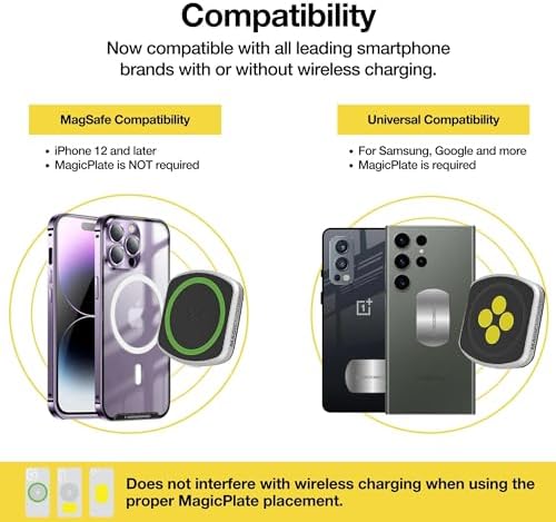 Transform Your Driving Experience with the Scosche MP2 FM-XCES0 Magic Mount Pro2 – Universal Flush Magnetic Car Mount Compatible with Mag Safe, i Phones, Galaxy, Pixel & All Smartphones – Effortless Hands-Free Access and Enhanced Stability for Safe Navigation