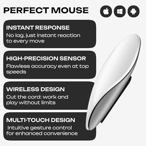 Sleek Bluetooth Rechargeable Mouse – Ergonomic Design for Ultimate Comfort, Whisper-Quiet Clicks, Rapid 15-Minute Charging, Perfect for Laptop, Tablet, PC, Office, and Travel – Elevate Your Productivity Anywhere