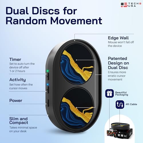 Revolutionize Your Workflow with the TECH8 USA Mouse Mover – Undetectable Jiggler for Laptops & PCs, Plug-and-Play Convenience, Random Movement Patterns, Patented Technology, Fun 3 D Hologram Alien Design, Enhanced Compatibility for Seamless Productivity, Perfect Work from Home Accessory