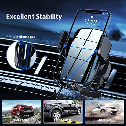 Ultimate Wireless Car Charger Mount – 15 W Fast Auto-Clamping Phone Holder for i Phone 16/15/14/13/12 Pro Max, Samsung Galaxy, LG & More – Versatile Dashboard, Windshield & Air Vent Compatibility with Safety Features for Effortless Charging on the Go