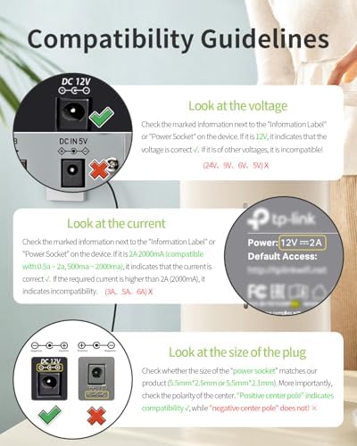 Universal 12 V 2 A AC Adapter Power Supply with 8 Interchangeable Tips – Reliable 2000 m A Charger for LED Strips, CCTV Cameras, GPS Devices, Routers, and Bluetooth Speakers – 6 ft Durable Power Cord for Optimal Device Connectivity and Performance