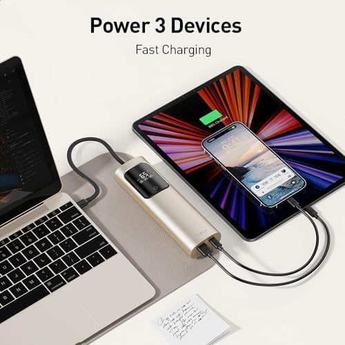 Revolutionize Your Charging Experience with the i WALK 20,000 m Ah Laptop Power Bank – 65 W Multi-Device Fast Charger Featuring Built-in USB-C Cable for Mac Book, i Phone 15/14/13/12, HP, Samsung & Steam Deck – Unmatched Portability and Performance
