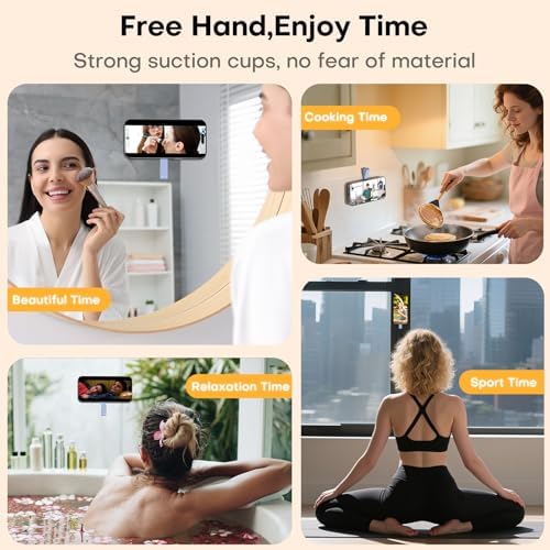 Universal Magnetic Suction Phone Grip by TAURI – 360° Rotating Hands-Free Holder for i Phone 16 Pro Max, i Phone 15, Android & Samsung S25 – Durable Silicone Design for Secure Grip and Enhanced Usability, Perfect for Multitasking and Easy Transport