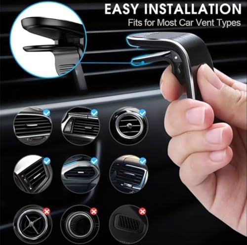 Magnetic Car Phone Holder, Enhanced Clip, Ultra Car Phone Holder, 5 Strong Magnets, Mobile Phone Holder – Enhanced Compatibility and Speed