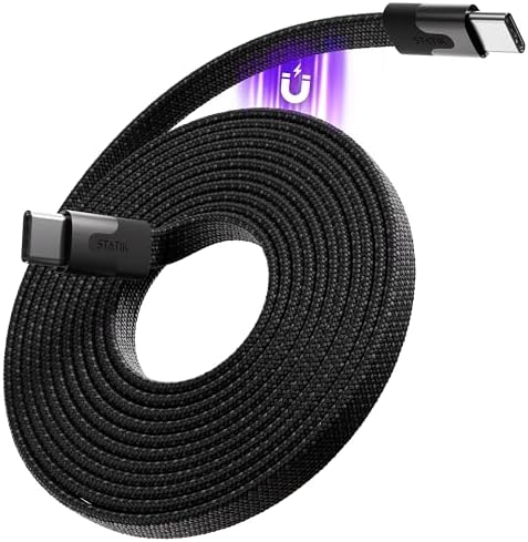 Statik Mag Stack Magnetic USB to USB C Cable – 27 W Fast Charging Cord for i Phone 16 Pro Max, 15 & Galaxy S24 Ultra – 3 FT Anti-Tangle Design for Effortless Connectivity – Premium Quality Charging Solution for Modern Devices