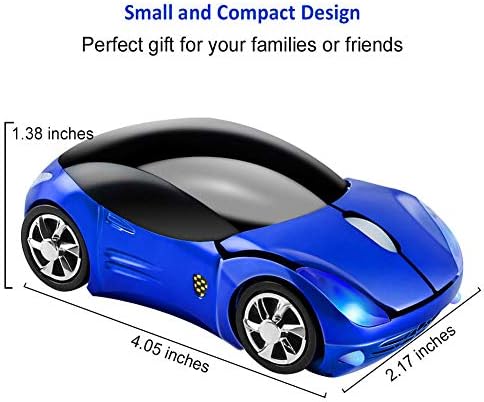 Sporty Pink Wireless Car-Shaped Optical Mouse – Portable 1600 DPI Mini Wireless Mice with USB Receiver for Laptop & Desktop – Ergonomic Design for Travel & Home Use – Unique Gift Idea for Tech Lovers