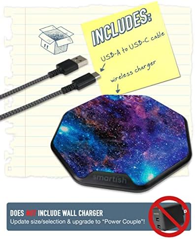 Smartish Charge Island 15 W Fast Wireless Charger – Qi-Certified Non-Slip Charging Pad for i Phone, Samsung Galaxy & Air Pods Pro – Enhance Efficiency with Sleek Design & Built-in Safety Features – Ideal for Home & Office Charging Solutions
