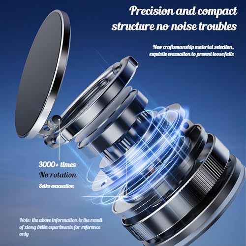 360° Rotating Car Phone Holder – Strong Suction Cup and Super Strong Magnetic Suction for Dashboard/Windshield/Air Vent – Universal Tool-Free Phone Holder for 7-inch Phones – Enhanced Compatibility and Speed