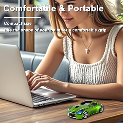 Sleek Yellow Wireless Car Mouse – Cool Sports Car Design for Enhanced Precision with 1600 DPI Optical Technology | Lightweight & Portable USB Receiver Mouse for Laptops, PCs, and Travel | Perfect Gift for Tech Lovers and Professionals