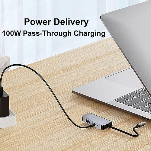 Transform Your Device Connectivity with the QCEs 5-in-1 USB C Hub Multiport Adapter – Unleash 4 K Video, Lightning-Fast Ethernet, and PD Charging for Mac Book Pro/Air, i Pad Pro, and i Phone 16/15, Optimized for Seamless Productivity and Entertainment
