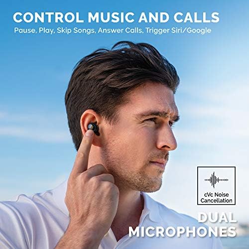 Back Bay Audio Duet 50 Pro Wireless Bluetooth Earbuds – Ultimate Sweatproof TWS Headphones with 130-Hour Battery Life for Runners and Fitness Enthusiasts, Compact Charging Case, Built-in Microphone for Seamless Calls, Compatible with i Phone & Android Devices