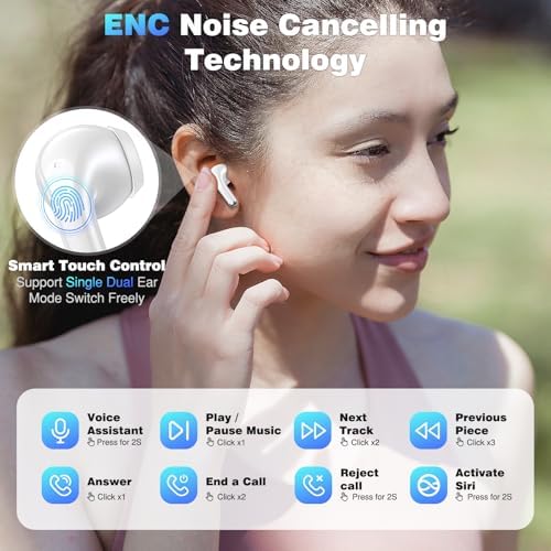 Premium Bluetooth 5.3 Noise-Cancelling Wireless Earbuds – Seamless Compatibility with i Phone 16/15 Pro Max & Samsung Galaxy S Series – Fast USB-C Charging Case for Ultimate Audio Freedom and Clarity
