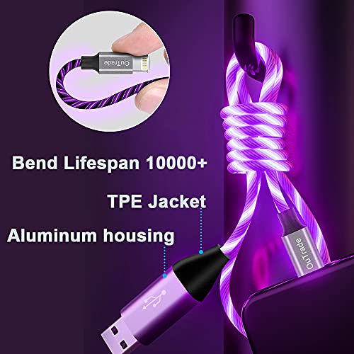 Vibrant LED i Phone Charger Cable | MFi Certified Lightning Cable for Fast, Reliable Charging | 6 ft Multicolored Glow Cable Compatible with i Phone 12, 11 Pro Max, XR, X, SE, 8 Plus, i Pad, i Pod | Stylish Power Solution for On-the-Go Charging