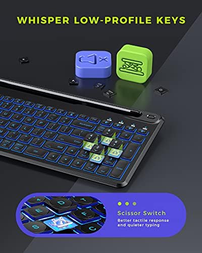 Revolutionize Your Typing with the seenda Backlit Multi-Device Bluetooth Keyboard – Wireless and Rechargeable with Ergonomic Design, Switch Seamlessly Between 4 Devices for Mac, Android, i OS & Windows – Perfect for Enhanced Productivity and Comfort!