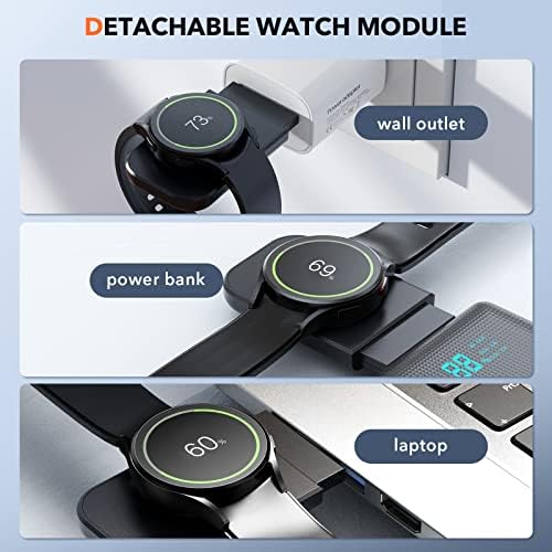 Elevate Your Charging Experience with the LK 3-in-1 Wireless Charger – Fast Charging Station for Samsung Galaxy Devices, Compatible with Galaxy Watch Ultra/7/6/5 Pro, S24 Ultra/S23/S22/S21, Z Fold/Flip 6/5/4/3, and Galaxy Buds (Black) – Compact Design with Enhanced Safety Features and LED Indicators for Seamless Power Management