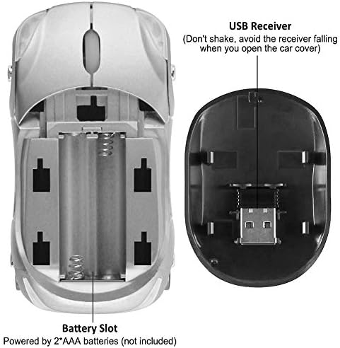 Sporty Pink Wireless Car-Shaped Optical Mouse – Portable 1600 DPI Mini Wireless Mice with USB Receiver for Laptop & Desktop – Ergonomic Design for Travel & Home Use – Unique Gift Idea for Tech Lovers