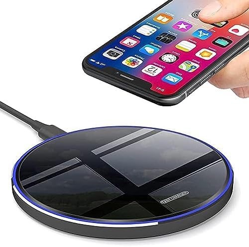 Ultra-Fast 30 W Wireless Charging Pad – Qi-Compatible Charger for Galaxy S24/S23/S22/S21/S20/S10 & i Phone 16/15/14/13/12/11 Series – Sleek, Safe, & Non-Slip Design for Home and Office Use – Effortless Device Powering with Intelligent Temperature Control