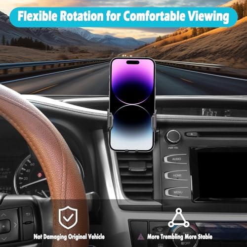 Toyota Highlander 2020-2025 Car Phone Holder – 8-Inch Screen Compatible, 360-Degree Rotation Mount for 4.7-7 Inch Phones, Thick Case Friendly Cell Phone Cradle, Ultimate Driving Convenience & Safety Accessory