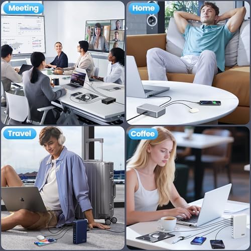 200 W Ga N IV USB-C Charging Hub: 8-Port Fast Charging Station with PD 65 W for Laptops, i Phones, i Pads, and Steam Deck – Compact & Efficient Power Adapter in Striking Red for Ultimate Device Versatility
