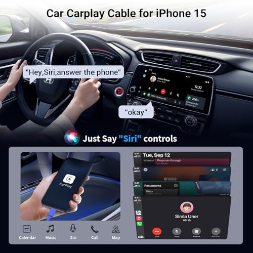 Essri 3-Pack Carplay USB A to C Cable for iPhone 16/15 Pro Max,USB C Car Charger Cable 3FT,Fast Charging Cord Compatible with iPad Pro/Air/Mini, for Apple 16/15 Series,for Samsung,Blue – Enhanced Compatibility and Speed