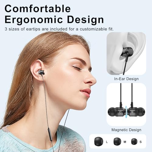 High-Fidelity USB C Earbuds for Samsung Galaxy S24 & S23 Ultra – Exceptional Wired Headphones with Built-In Mic for Crystal-Clear Sound, Magnetic In-Ear Design, and Wide Device Compatibility Including i Phone 16, Galaxy A55 & More – Ideal for Music, Gaming, and Hands-Free Calls