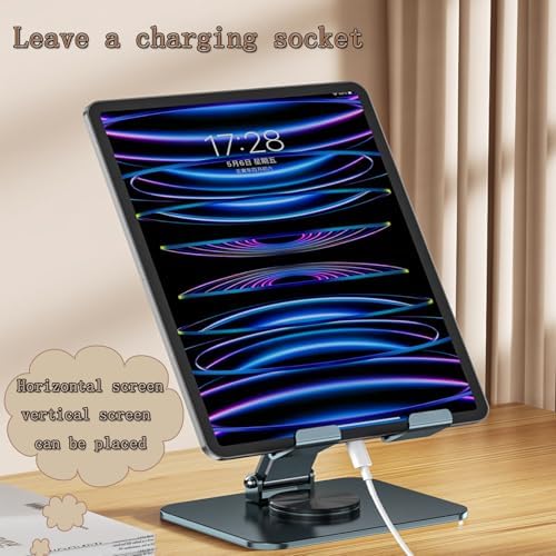 Versatile 360-Degree Rotatable Foldable Tablet Stand for i Pad, i Phone, and 4.3-10.9 Inch Devices – Adjustable Height and Angle for Optimal Viewing, Sleek Silver Finish, Portable Design for Home or Office Use – Enhance Your Digital Experience with Maximum Compatibility