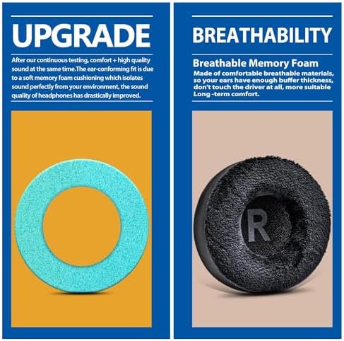 Upgrade Your Jabra REVO Headphones with TRANSTEK Premium Memory Foam Earpads – Luxurious Hybrid Velour for Ultimate Comfort, Effortless Installation, and Exceptional Sound Isolation for Audiophiles and Casual Listeners