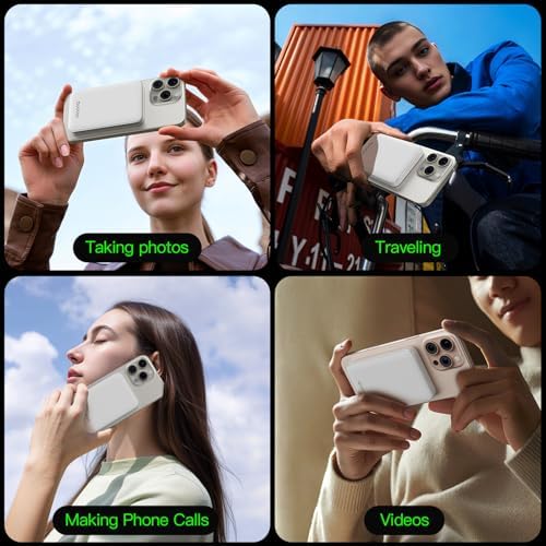2025 Magnetic 15 W Slim Power Bank for i Phone – 5000 m Ah Magsafe Battery Pack with 20 W Fast Charging, Wireless Charger with LED Display for i Phone 12/13/14/15/16 Series – Ultimate Portability and Enhanced Charging Efficiency