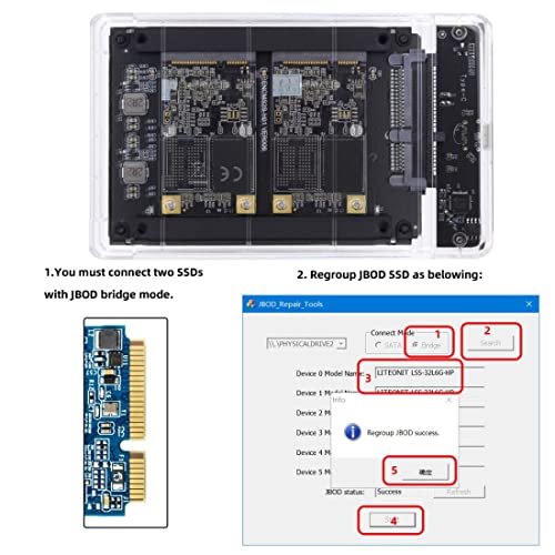 Chenyang Dual Function MSATA SSD JBOD Adapter with USB C 2.5″ Hard Drive Enclosure – Unmatched Speed and Versatility for Enhanced Storage Solutions