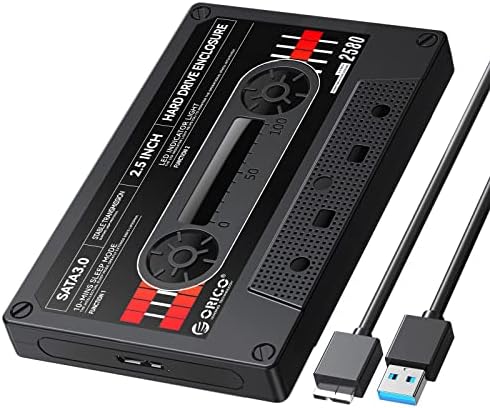 ORICO USB C to SATA III 2.5-Inch Hard Drive Enclosure – High-Speed UASP Supported Case for 9.5 mm & 7 mm SSD/HDD, Max 6 TB Storage, Compatible with WD, Seagate, Toshiba, Samsung, Hitachi, Perfect for PS5 & Xbox Gaming – Durable, Portable & Plug-and-Play Solution for Enhanced Data Protection and Accessibility