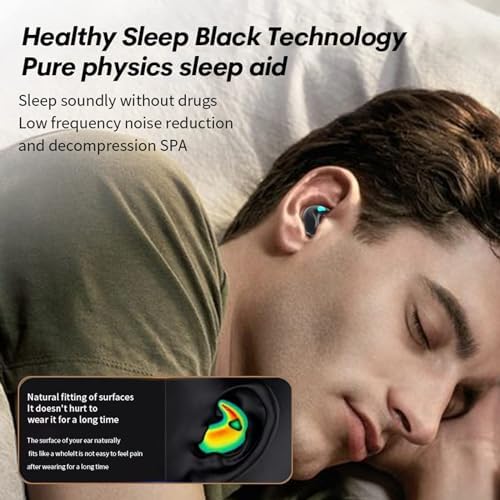 Ultra-Discreet Invisible Sleep Wireless Earbuds – IPX5 Waterproof Mini Earphones for Side Sleepers – Tiny Comfortable Wireless Headphones for Ultimate Sleep Experience – Enhanced Compatibility with Long Battery Life for Peaceful Nights