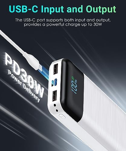 High-Capacity 32000 m Ah Portable Power Bank with Fast 5 V/3 A Charging – LED Display for Real-Time Monitoring, Sleek Black Design, Ideal for Smartphones and USB Devices – Ultimate Reliability for Travel and Daily Use