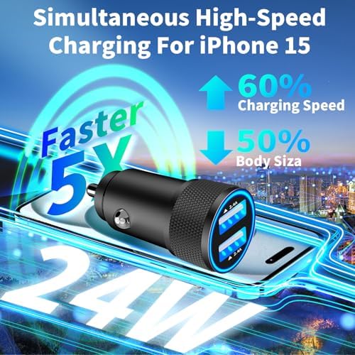 BARMASO 72 W Dual PD Power USB-C Car Charger 2-Pack – MFi Certified Fast Charging Solution for i Phone 16/16 Pro/16 Pro Max & Galaxy S24/S23 – Ultimate Compatibility & Safety Features for On-the-Go Power