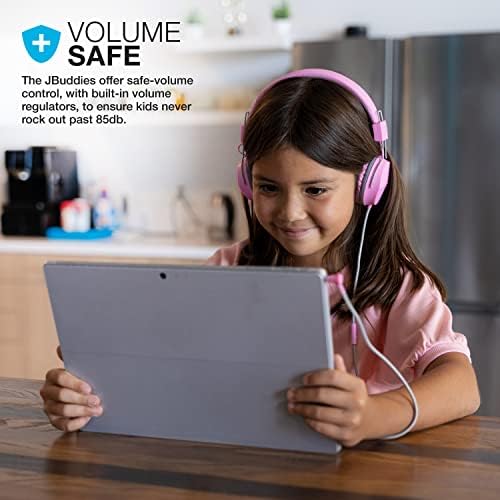 Experience Superior Sound with JLab JBuddies Studio On-Ear Kids Headphones – Safe Volume Limiter, Adjustable & Folding Design, Noise Isolation, Built-in Mic for Toddler Audio Enjoyment (Graphite/Blue) – Perfect for Home, School, and Travel