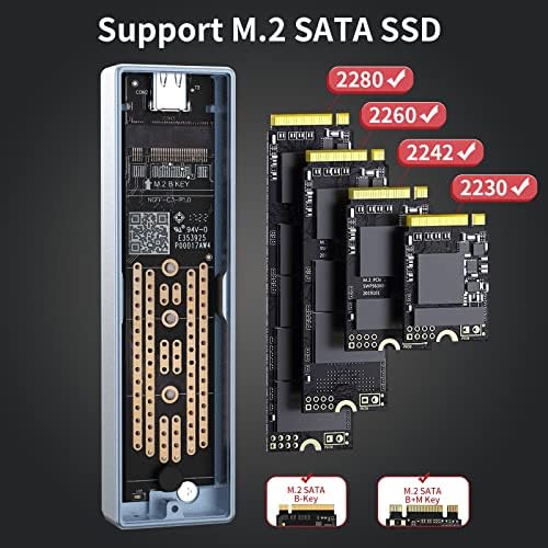 Transform Your Storage Game with SAN ZANG MASTER M.2 SATA SSD Enclosure – Ultra-Fast USB C 3.1 Gen2 to SATA 3.0 (6 Gbps) Compatibility for 2280/2260/2242/2230 Drives, Featuring UASP Trim Support for Enhanced Performance and Portability, Perfect for Professionals and Tech Enthusiasts Seeking Reliable Data Transfer Solutions