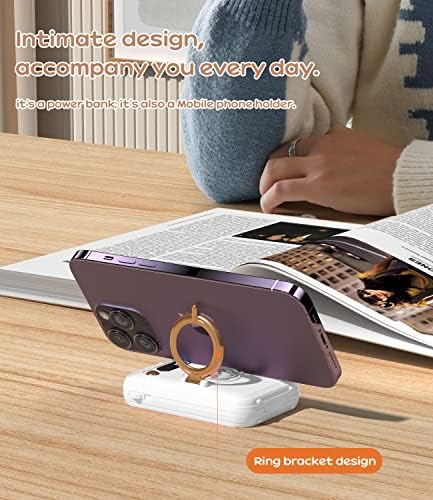 Ultra-Compact 10000 m Ah Fast Charging Power Bank with Built-in Cables and LED Display – Cute, Lightweight Design for i Phone, Samsung, and Tablets – Perfect Travel Companion for Effortless Power On-the-Go