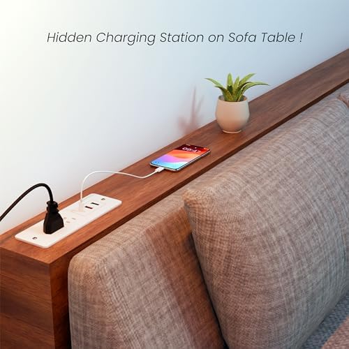 Recessed Power Strip with 15 W Wireless Charging & PD20 W USB-C Fast Charge – Sleek Flush Mount Design for Nightstands, Sofas, and Tables – Maximize Space and Efficiency with Dual Outlets and USB Ports for Ultimate Convenience