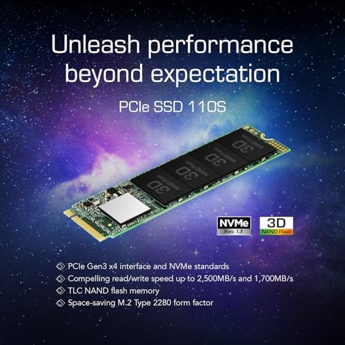 Elevate Your Computing Experience with the Transcend 256 GB M.2 2280 SSD – Achieve Lightning-Fast Speeds of Up to 1,600 MB/s for Seamless Gaming and Multitasking, Featuring PCIe NVMe Gen3 x4 Compatibility, 3 D TLC NAND Technology for Enhanced Durability, and Intelligent LDPC Error Correction for Unmatched Data Integrity. Perfect Upgrade for Ultrabooks, Laptops, and Desktops!