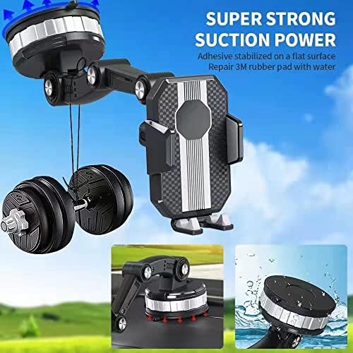 Universal Suction Cup Car Phone Holder Mount – One-Handed Operation Dashboard & Windshield Stand – Adjustable Viewing Angle for Safe Hands-Free Navigation – Durable Black Design for All Smartphones – Effortless Installation and Stability on Bumpy Roads