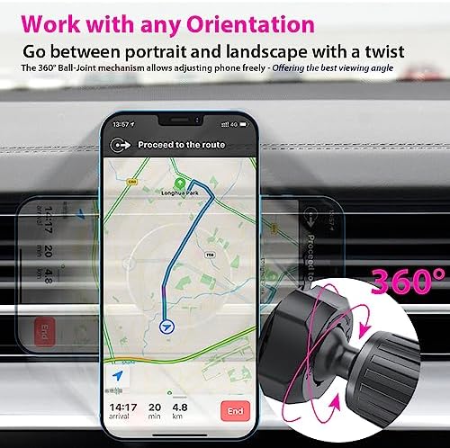 Mag Safe Car Mount Charger – Cradleless 15 W Magnetic Wireless Phone Holder for i Phone 15 Pro Max, 14, 13, 12, 11, Plus & Mini – Effortless Air Vent Installation, Secure Grip, Rapid Charging Solution for Modern Drivers