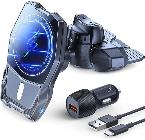 OQTIQ Magnetic Wireless Charging Car Mount for CD Slot – Fast, Secure i Phone Holder with Mag Safe Compatibility and Sleek Design for Effortless Navigation and Charging on the Go OQTIQ Magnetic Wireless Charging Car Mount for CD Slot – Fast, Secure i Phone Holder with Mag Safe Compatibility and Sleek Design for Effortless Navigation and Charging on the Go
